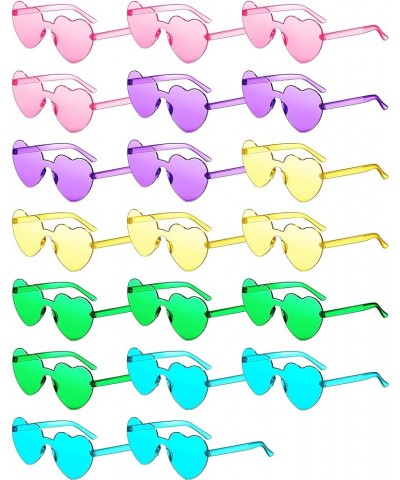 20 Pairs Heart Shaped Rimless Sunglasses Cute Candy Color Frameless Glasses Trendy Eyewear Stylish Colors $12.15 Heart