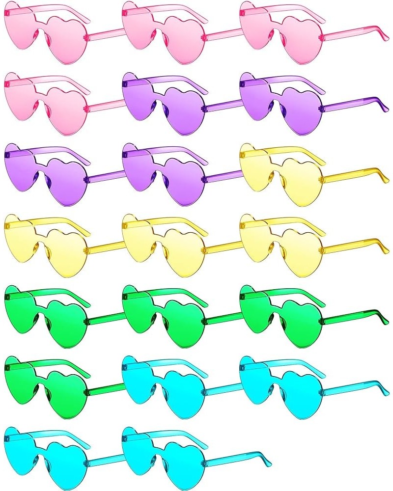 20 Pairs Heart Shaped Rimless Sunglasses Cute Candy Color Frameless Glasses Trendy Eyewear Stylish Colors $12.15 Heart