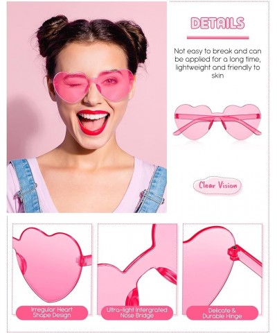 20 Pairs Heart Shaped Rimless Sunglasses Cute Candy Color Frameless Glasses Trendy Eyewear Stylish Colors $12.15 Heart