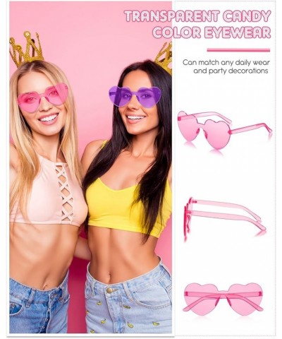 20 Pairs Heart Shaped Rimless Sunglasses Cute Candy Color Frameless Glasses Trendy Eyewear Stylish Colors $12.15 Heart