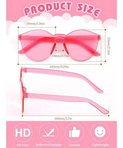 24 Pairs Rimless Round Sunglasses Bulk Tinted Party Sunglasses Transparent Candy Color Eyewear for Women Men Party Pink $8.80...