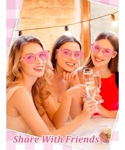 24 Pairs Rimless Round Sunglasses Bulk Tinted Party Sunglasses Transparent Candy Color Eyewear for Women Men Party Pink $8.80...