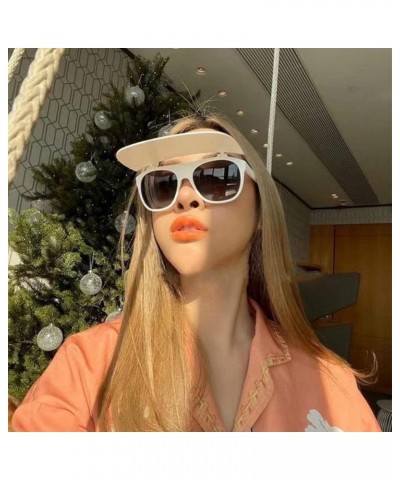 One Piece Square Sunglasses 2021 Women Men Oversized Sun Shades Glasses Luxury Girl Flip Sun Glasses Eyewear White $10.04 Ove...