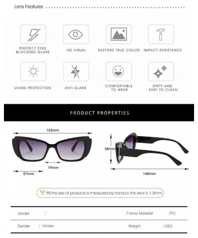 Cat Eye Men's and Women's Outdoor Holiday Sunglasses (Color : F, Size : Medium) Medium F $19.74 Designer