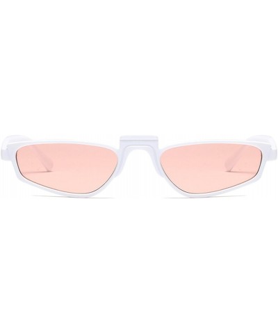 Small Narrow Rectangle Lady Sunglass(White/Pink) $10.32 Rectangular