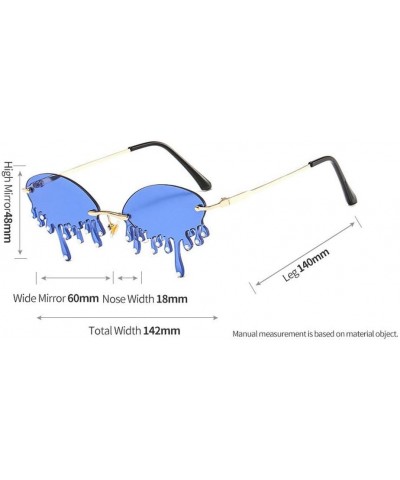 Diamond Rimless Rhinestone Sunglasses Women Vintage Crystal Unique Small Tears Shape punk Sunglasses Female 2pcs Grey&red $8....