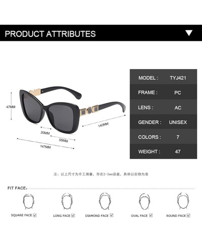 Oval Men and Women Fashion Sunglasses Outdoor Vacation Beach Decorative Sunglasses (Color : 7, Size : 1) 1 4 $11.99 Designer