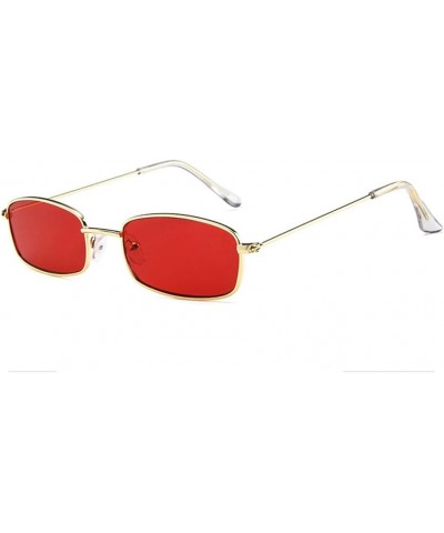 Small Metal Frame Square Sunglasses Non Polarized Lens Gold/Red $8.69 Square