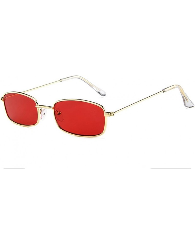 Small Metal Frame Square Sunglasses Non Polarized Lens Gold/Red $8.69 Square