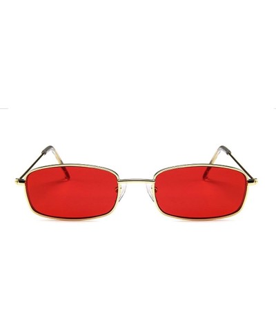 Small Metal Frame Square Sunglasses Non Polarized Lens Gold/Red $8.69 Square