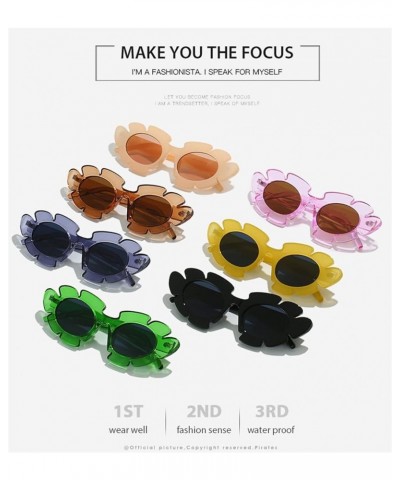 Cat Eye Flower Fashion Sunglasses Men and Women Evening Vacation Decorative Sunglasses (Color : 5, Size : 1) 1 3 $10.56 Designer