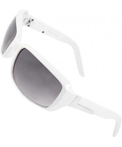 Women White Plastic Full Rim Gray Rectangle Lens Glasses Sunglasses (id: 85e 798 415 8ac fea $8.21 Designer