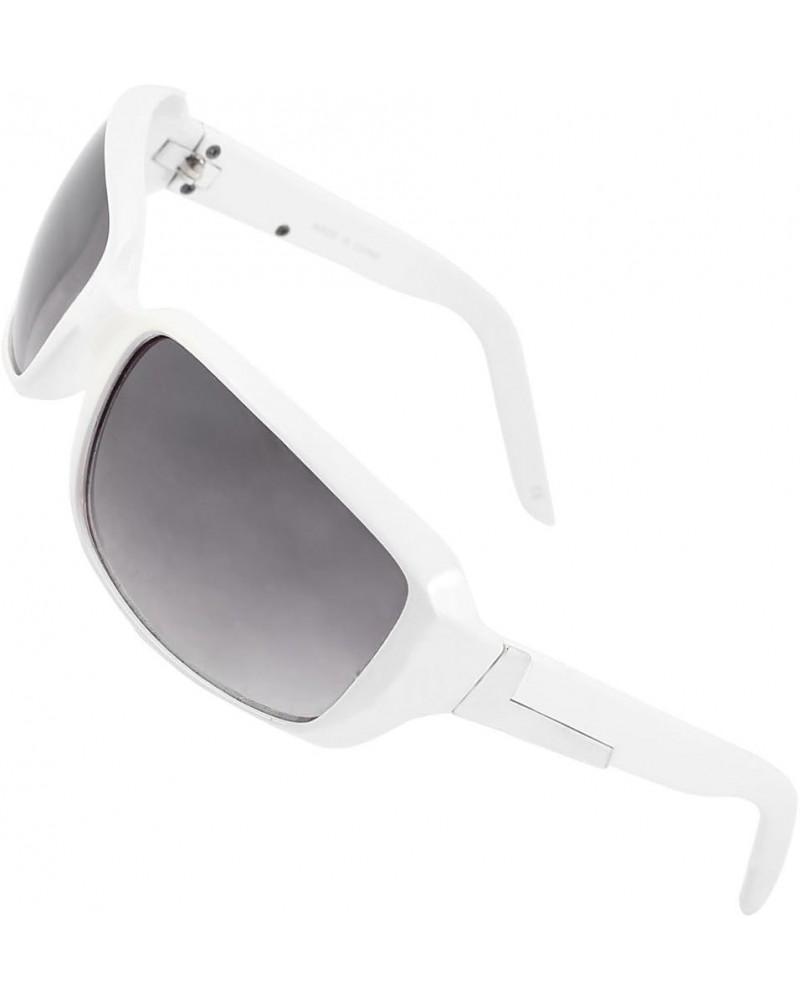 Women White Plastic Full Rim Gray Rectangle Lens Glasses Sunglasses (id: 85e 798 415 8ac fea $8.21 Designer