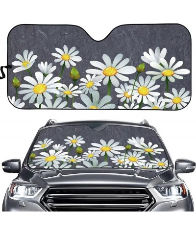 Symmetrical Sunflower Butterfly Melon Background Print Car Front Windshield Sunshade for Most Cars Uv Protector Women's Gift ...