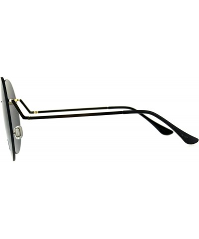 Funky Fun Sunglasses Oversized Shield Round Rimless Unique Fashion Shades Gold (Black) $8.93 Oversized