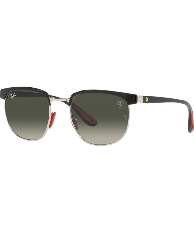 Unisex Sunglasses Black Frame, Light Green/Silver Lenses, 53MM Black on Silver/Grey Gradient $84.81 Square