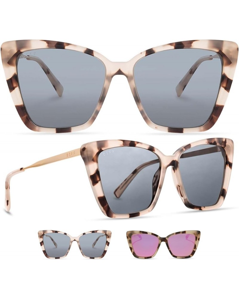 Becky II Oversized Designer Cat Eye Sunglasses for Women UV400 Protection, Cream Tortoise Trendy Fashion Frames Grey $37.44 C...