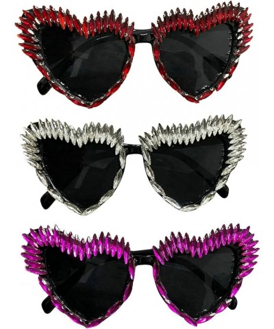 Sparkling Heart Shape Sunglasses Women Sexy Rhinestones Cat Eye Sun Glasses Party Novelty Love Goggles White $10.95 Goggle