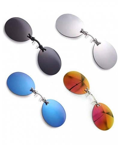 Frameless Retro Round Clip on Nose Glasses, Movie Rimless Sunglasses Men, Gift for Father Boyfriend Black $7.07 Rimless