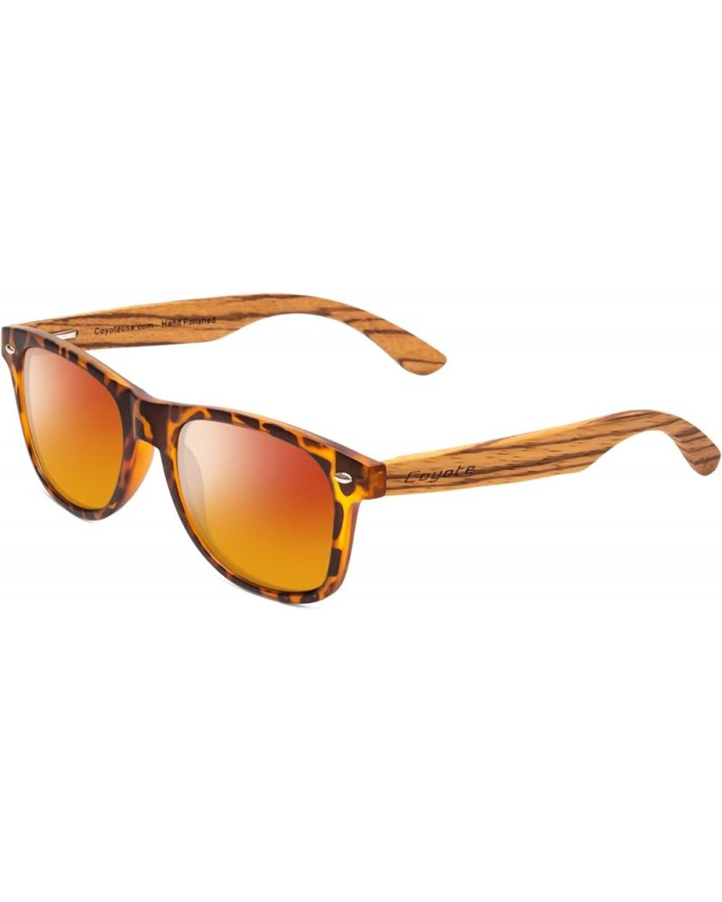 Woodie Polarized Sunglasses | Natural Wood Temples | Unisex Design | Included Storage Bag Black Orange Tortoise Walnut Brown ...