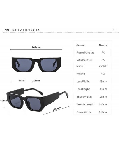 Rectangular Small Frame Men And Women Outdoor Vacation Sunglasses D $18.92 Designer