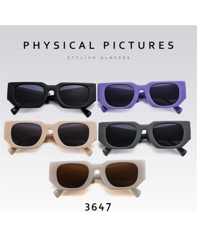 Rectangular Small Frame Men And Women Outdoor Vacation Sunglasses D $18.92 Designer