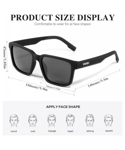 Polarized Square Sunglasses for Men and Women with UV400 Protection black266 $7.50 Square