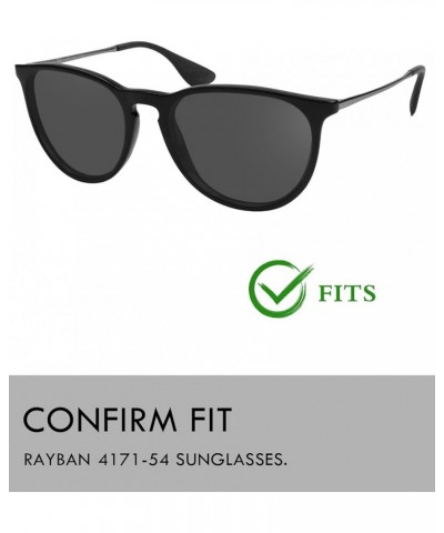 Polycarbonate Replacement Lenses for RayBan Erika RB4171 54mm Round Sunglasses Solid Black - Polarized $14.95 Designer