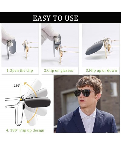 Polarized Clip-on Sunglasses Anti-Glare UV 400 Protection Cateye/Aviator Sun Glasses Clip On Prescription Glasses Aviator Sha...