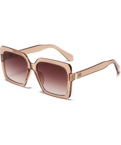 Women's Square Sunglasses Personality Large Frame Trendy UV400 Sunglasses Gift C $13.25 Square