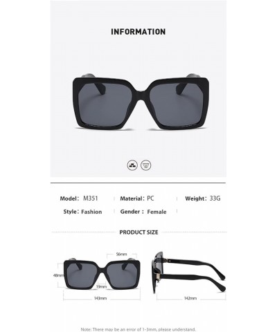 Women's Square Sunglasses Personality Large Frame Trendy UV400 Sunglasses Gift C $13.25 Square