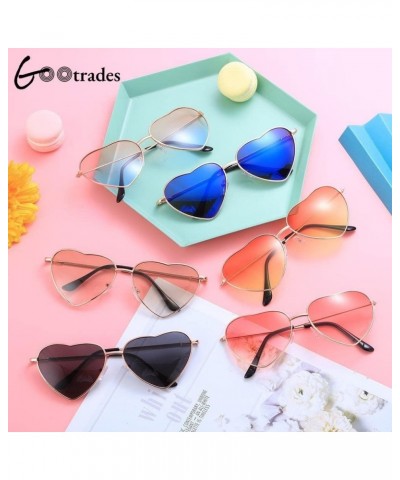 Ladies Fashion Metal Frame Sunglasses Fancy Dress Retro Heart Shaped Gradient Lens Sunglasses UV 400 Outdoor Goggles (Frame C...