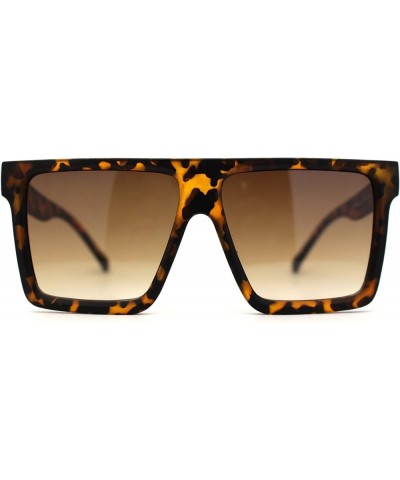 Squared Mobster Mafia Oversize Rectangular Sunglasses Matte Tortoise / Brown $9.69 Rectangular