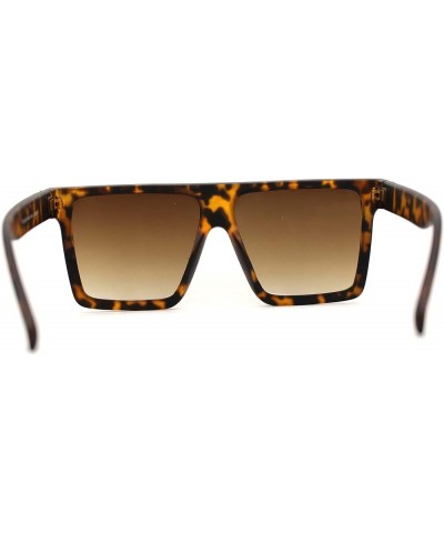 Squared Mobster Mafia Oversize Rectangular Sunglasses Matte Tortoise / Brown $9.69 Rectangular