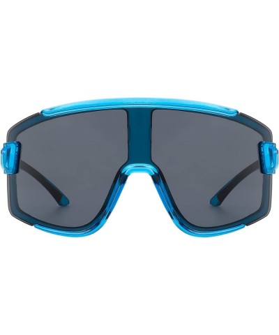 Outdoor Sports Sunglasses Oversized Shield Wrap Around Unisex UV 400 Blue $10.17 Sport