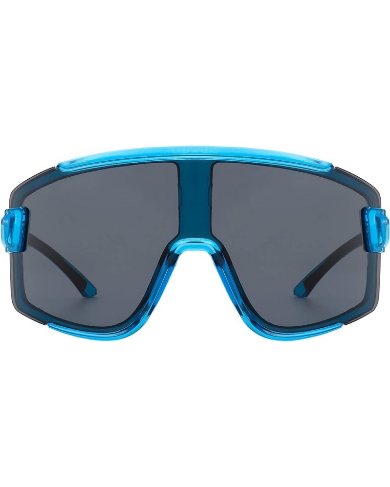 Outdoor Sports Sunglasses Oversized Shield Wrap Around Unisex UV 400 Blue $10.17 Sport