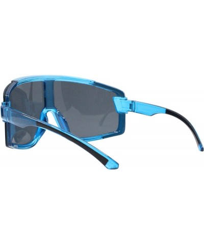 Outdoor Sports Sunglasses Oversized Shield Wrap Around Unisex UV 400 Blue $10.17 Sport