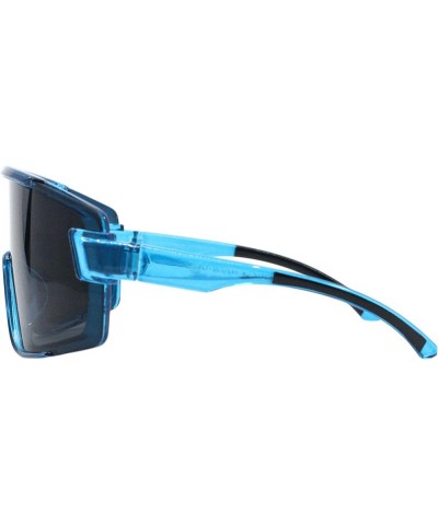 Outdoor Sports Sunglasses Oversized Shield Wrap Around Unisex UV 400 Blue $10.17 Sport