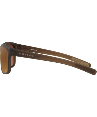 Native Unisex Sunglasses Matte Black Crystal Frame, Blue Reflex Lenses, 58MM Matte Brown Crystal/Bronze Reflex $43.34 Rectang...