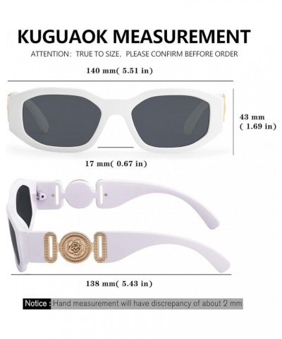 Irregular Rectangle Sunglasses Women Trendy Design UV Protection Small Sun Glasses 3 Pack Black+white+leopard $12.26 Designer