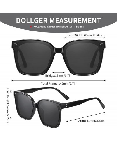 Oversized Polarized Square Sunglasses for Women Men Vintage Glasses with Flat Lens Fashion Cat Shades E: Square Black $9.87 S...