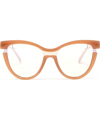 Trendy Designer Oversize Cat-Eye Shield Sunglasses with Reflective Mirror Lense (Mia) Pink $22.29 Oversized