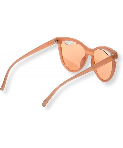 Trendy Designer Oversize Cat-Eye Shield Sunglasses with Reflective Mirror Lense (Mia) Pink $22.29 Oversized