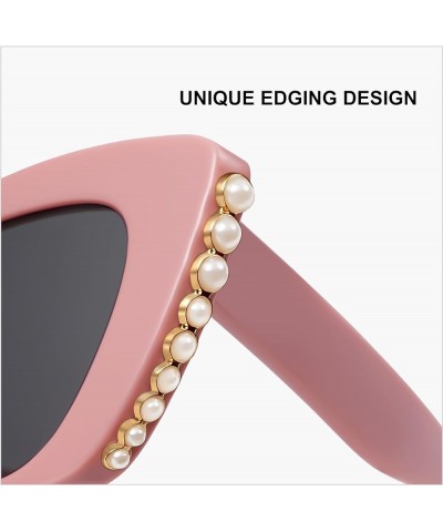 Retro Cateye Sunglasses for Women and Men Trendy UV Protection Frame Sun Glasses Fashion AR82225 Pink/Gray Gray $10.79 Cat Eye