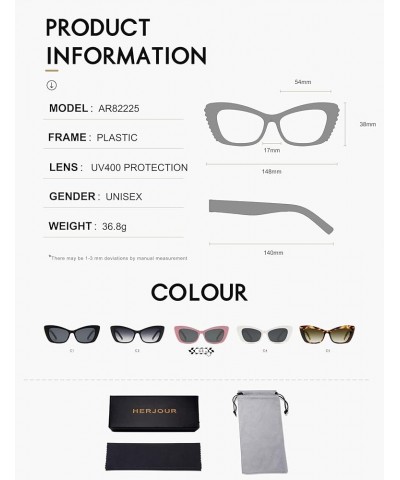 Retro Cateye Sunglasses for Women and Men Trendy UV Protection Frame Sun Glasses Fashion AR82225 Pink/Gray Gray $10.79 Cat Eye