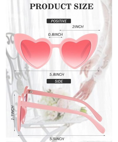 6 Pairs Heart Shaped Sunglasses Cat Eye Sunglasses Vintage Heart Glasses for Wedding Costume Party White, Gray, Pink $10.25 A...