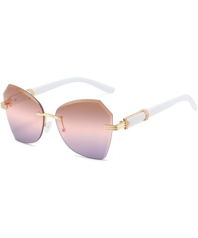 Spring Frameless Trimming Fashionable Women's Sunglasses European and American Trend Sunglasses Polygon (Color : C2, Size : P...