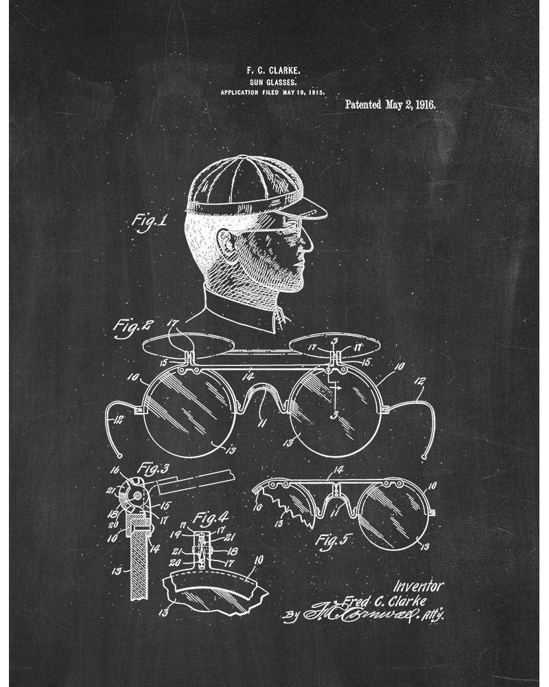 Sunglasses Patent Print Midnight Blue (8" x 10") M15538 5" x 7" Chalkboard $11.77 Designer