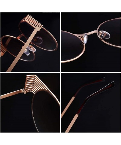 Unisex Vintage Round Metal Frame Tinted Lenses Sunglasses UV400 Gold Brown $8.97 Round