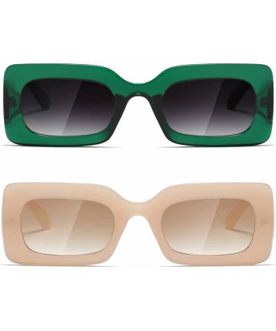 Sunglasses womens trendy Men Square Multicolor Shades Soft Jade+christmas Green $9.45 Square